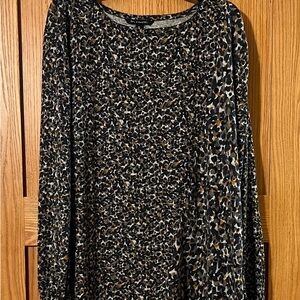 Elegant Leopard Print Long Sleeve Top